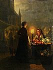 Market Stall by Moonlight by Petrus Van Schendel